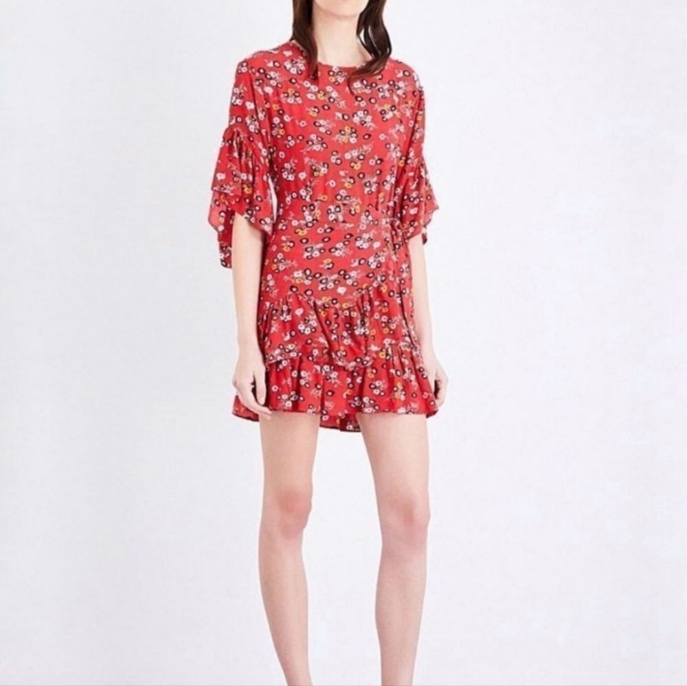 MAJE Rahimi Mini Floral Faux Wrap Dress EUC (size 1)